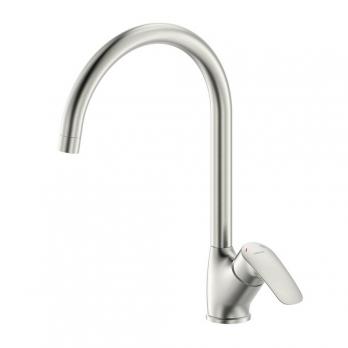 Смеситель для кухни 35к Milardo RORBN0JM05 "Rora"  высокий пов. излив, п/гайку, САТИН