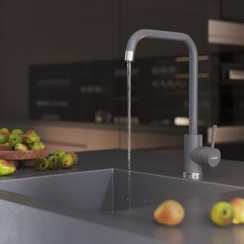 Смеситель для кухни 35к MIXLINE ML-GS12 (342) графит высок. излив