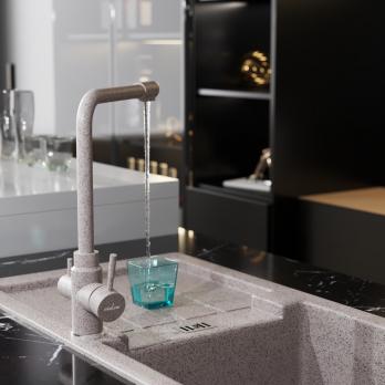 Смеситель для кухни 35к MIXLINE ML-GS13 (302) песочный с вых. для питьевого фильтра
