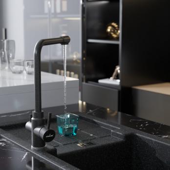 Смеситель для кухни 35к MIXLINE ML-GS13 (343) антрацит с вых. для питьевого фильтра