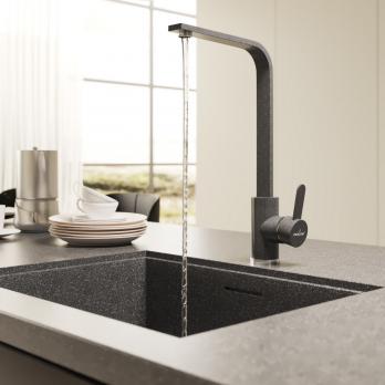 Смеситель для кухни 35к MIXLINE ML-GS14 (309) темно-серый высок. излив