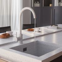 Смеситель для кухни 35к MIXLINE ML-GS15 (310) серый высок. излив