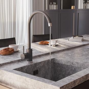 Смеситель для кухни 35к MIXLINE ML-GS15 (342) графит высок. излив