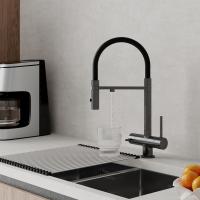 Смеситель для кухни 35к IDDIS ACEGMFFi05 "Ace" высокий, 3 в1, вых. д/пит. фильтра, душ  ГРАФИТ