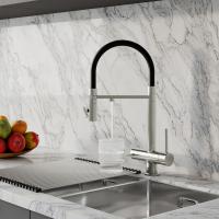 Смеситель для кухни 35к IDDIS ACEBNFFi05 "Ace" высокий, 3 в1, вых. д/пит. фильтра, душ САТИН