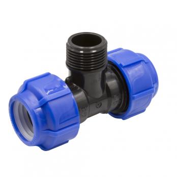 Тройник ПЭ с наруж. труб. резьбой 32х1''х32 (обж.) SPEKTR