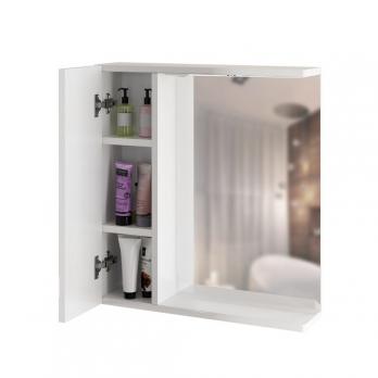 Зеркальный шкаф "КВАДРО-65" левый с подсветкой (ПВХ)