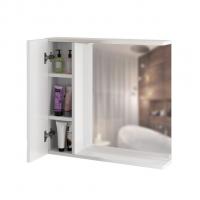 Зеркальный шкаф "КВАДРО-75" левый с подсветкой (ПВХ)