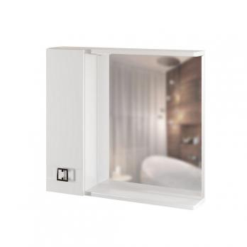 Зеркальный шкаф "КВАДРО-75" левый с подсветкой (ПВХ)