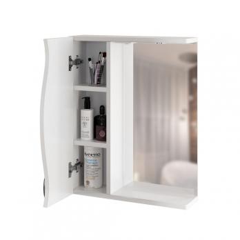 Зеркальный шкаф "ЛИМА-55" левый с подсветкой (ПВХ)