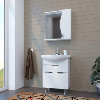 Зеркальный шкаф "ЛИМА-65" правый  с подсветкой (ПВХ)