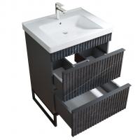 Тумба д/ванной "Окленд -60" Графит Мрамор под раковину Грэйс- 60 (DREJA) ЛОФТ (ПВХ)