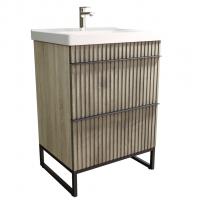 Тумба д/ванной "Окленд -60" Дуб Мелфорд под раковину Грэйс- 60 (DREJA) ЛОФТ (ПВХ)