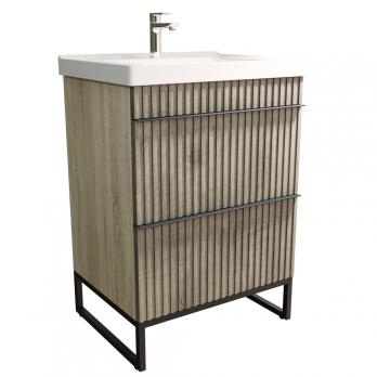 Тумба д/ванной "Окленд -60" Дуб Мелфорд под раковину Грэйс- 60 (DREJA) ЛОФТ (ПВХ)