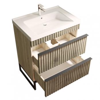 Тумба д/ванной "Окленд -70" Дуб Мелфорд под раковину Грэйс- 70 (DREJA) ЛОФТ (ПВХ)