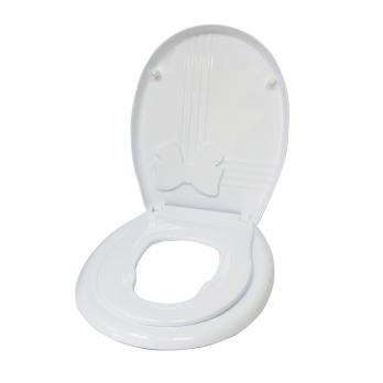 Сиденье для унитаза "Бантик" с детской накладкой белое (бантик цветной) Европласт