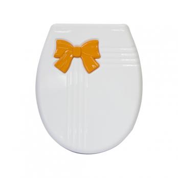 Сиденье для унитаза "Бантик" с детской накладкой белое (бантик цветной) Европласт