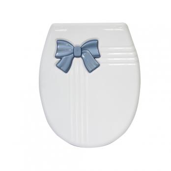 Сиденье для унитаза "Бантик" с детской накладкой белое (бантик цветной) Европласт