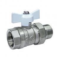 Кран шаровой со сгоном 3/4'' бабочка БЕЛАЯ 11б27п1 Стандарт 231 ГАЛЛОП никель PN40