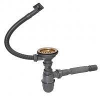 Мойка настол.монтаж 50х50 (3,0) вып 3 1/2  MIXLINE PRO С ФАСКОЙ 20см с сифоном (бронза)