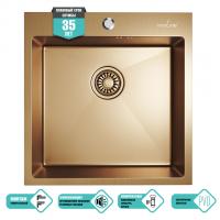 Мойка настол.монтаж 50х50 (3,0) вып 3 1/2  MIXLINE PRO С ФАСКОЙ 20см с сифоном (бронза)