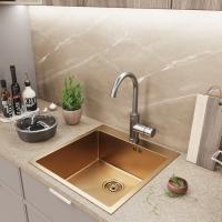 Мойка настол.монтаж 50х50 (3,0) вып 3 1/2  MIXLINE PRO С ФАСКОЙ 20см с сифоном (бронза)