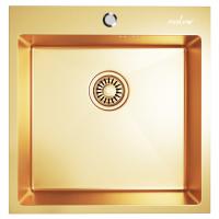 Мойка настол.монтаж 50х50 (3,0) вып 3 1/2  MIXLINE PRO С ФАСКОЙ 20см с сифоном (золото)