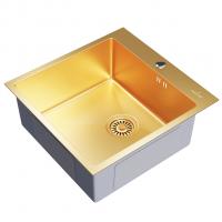 Мойка настол.монтаж 50х50 (3,0) вып 3 1/2  MIXLINE PRO С ФАСКОЙ 20см с сифоном (золото)
