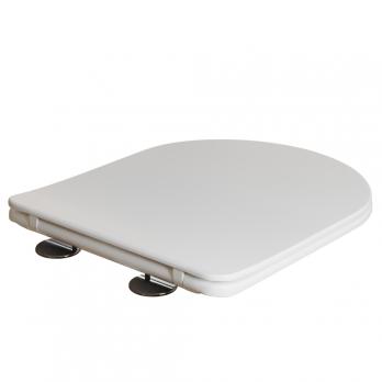 Сиденье для унитаза  WAVE ROUND дюропласт, микролифт БЕЛЫЙ глянец