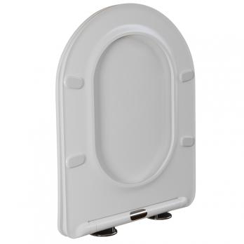 Сиденье для унитаза  WAVE ROUND дюропласт, микролифт БЕЛЫЙ глянец