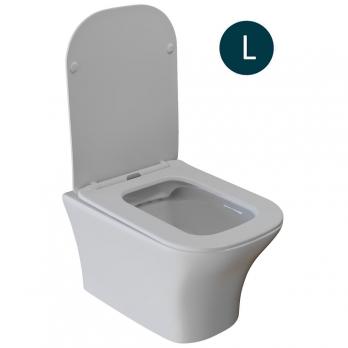 Унитаз подвесной безободковый WAVE CITY сид. дюропласт, м/л, быстр, БЕЛЫЙ глянец (L)