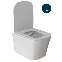 Унитаз подвесной безободковый WAVE PROMO сид. дюропласт, м/л, быстр, БЕЛЫЙ глянец (L)