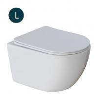 Унитаз подвесной безободковый WAVE ROUND сид. дюропласт, м/л, быстр, БЕЛЫЙ глянец (L)