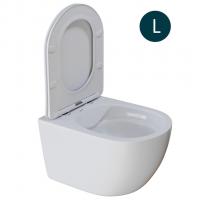 Унитаз подвесной безободковый WAVE ROUND сид. дюропласт, м/л, быстр, БЕЛЫЙ глянец (L)