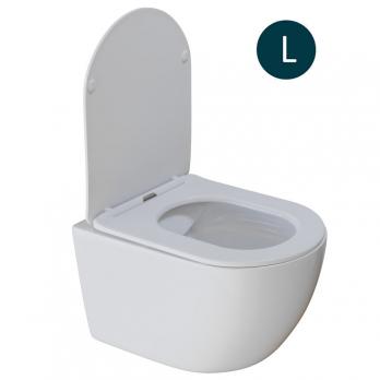 Унитаз подвесной безободковый WAVE ROUND сид. дюропласт, м/л, быстр, БЕЛЫЙ глянец (L)