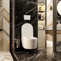 Унитаз подвесной безободковый WAVE SOLO сид. дюропласт, м/л, быстр, БЕЛЫЙ глянец (L)