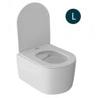 Унитаз подвесной безободковый WAVE SOLO сид. дюропласт, м/л, быстр, БЕЛЫЙ глянец (L)