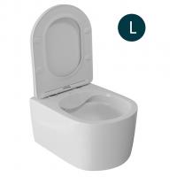 Унитаз подвесной безободковый WAVE SOLO сид. дюропласт, м/л, быстр, БЕЛЫЙ глянец (L)