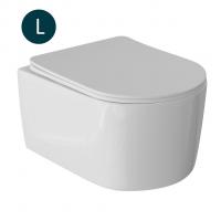 Унитаз подвесной безободковый WAVE SOLO сид. дюропласт, м/л, быстр, БЕЛЫЙ глянец (L)