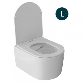 Унитаз подвесной безободковый WAVE SOLO сид. дюропласт, м/л, быстр, БЕЛЫЙ глянец (L)