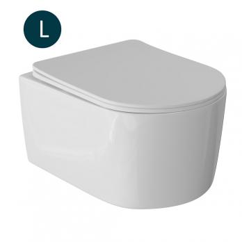Унитаз подвесной безободковый WAVE SOLO сид. дюропласт, м/л, быстр, БЕЛЫЙ глянец (L)