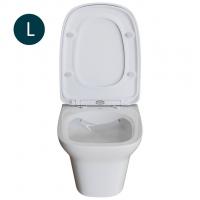 Унитаз подвесной безободковый WAVE STONE сид. дюропласт, м/л, быстр, БЕЛЫЙ глянец (L)
