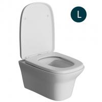 Унитаз подвесной безободковый WAVE STONE сид. дюропласт, м/л, быстр, БЕЛЫЙ глянец (L)