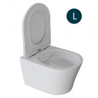 Унитаз подвесной безободковый WAVE TREND сид. дюропласт, м/л, быстр, БЕЛЫЙ глянец (L)