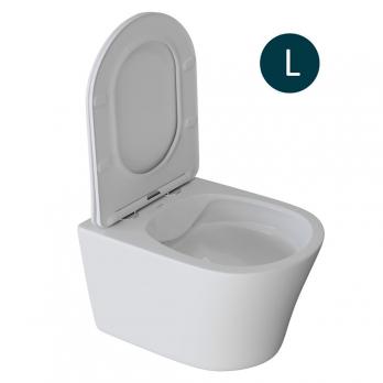 Унитаз подвесной безободковый WAVE TREND сид. дюропласт, м/л, быстр, БЕЛЫЙ глянец (L)