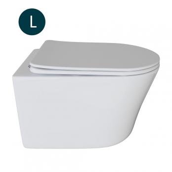 Унитаз подвесной безободковый WAVE TREND сид. дюропласт, м/л, быстр, БЕЛЫЙ глянец (L)