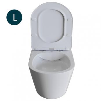 Унитаз подвесной безободковый WAVE TREND сид. дюропласт, м/л, быстр, БЕЛЫЙ глянец (L)