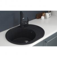 Мойка ML-GMS08 СТАНДАРТ овальная с крылом, черный (308), 570*460*170мм