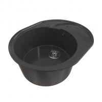 Мойка ML-GMS08 СТАНДАРТ овальная с крылом, черный (308), 570*460*170мм