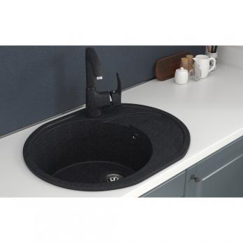 Мойка ML-GMS08 СТАНДАРТ овальная с крылом, черный (308), 570*460*170мм